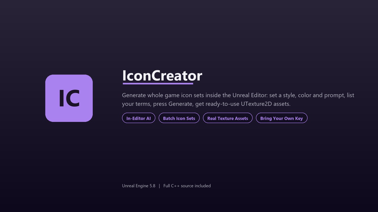 Media 1 for listing IconCreator — In-Editor AI Icon Generator