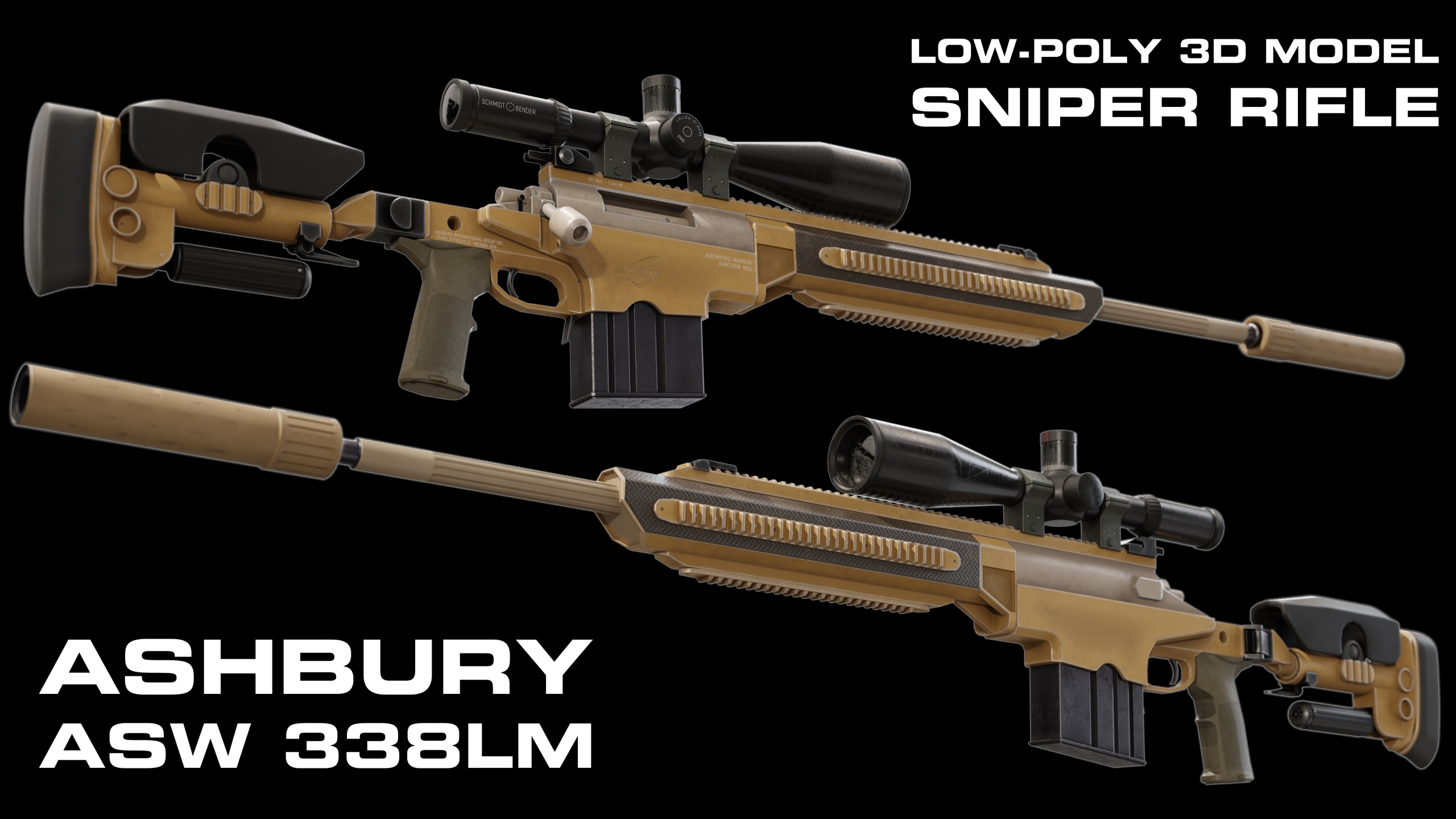Media 1 for listing ASHBURY ASW 338LM Sniper Rifle