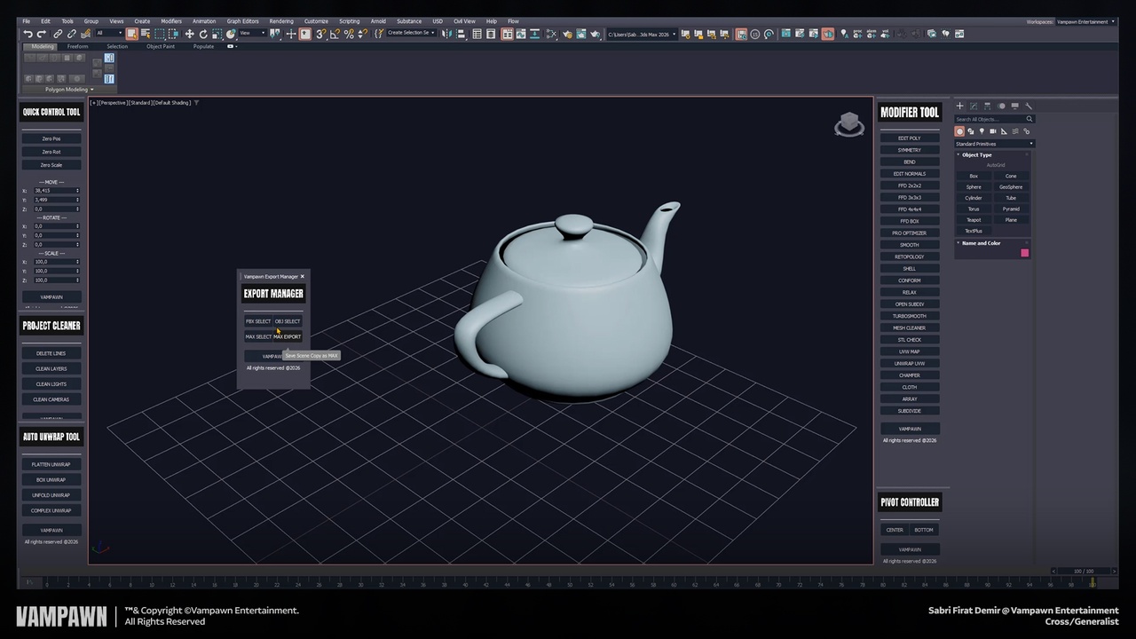 Media 1 for listing 3Ds Max Export Manager v1.4 – One-Click Multi-Format Export Tool for 3Ds Max