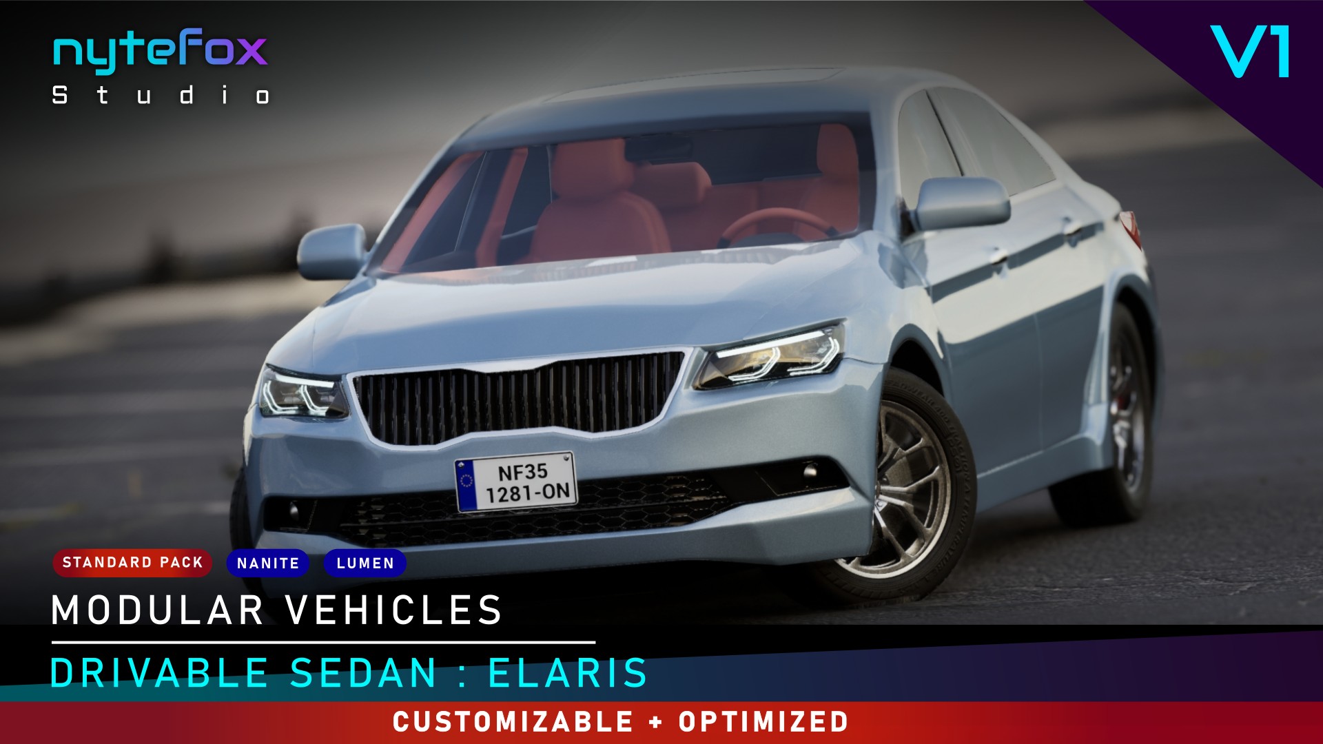 Modular Vehicles: Elaris Sedan [STANDARD Pack] | Fab