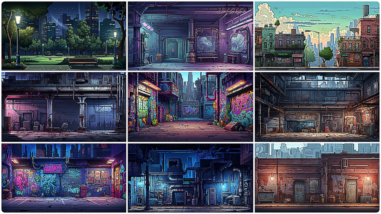 Media 1 for listing BACKGROUND - Pixel Urban Street 1