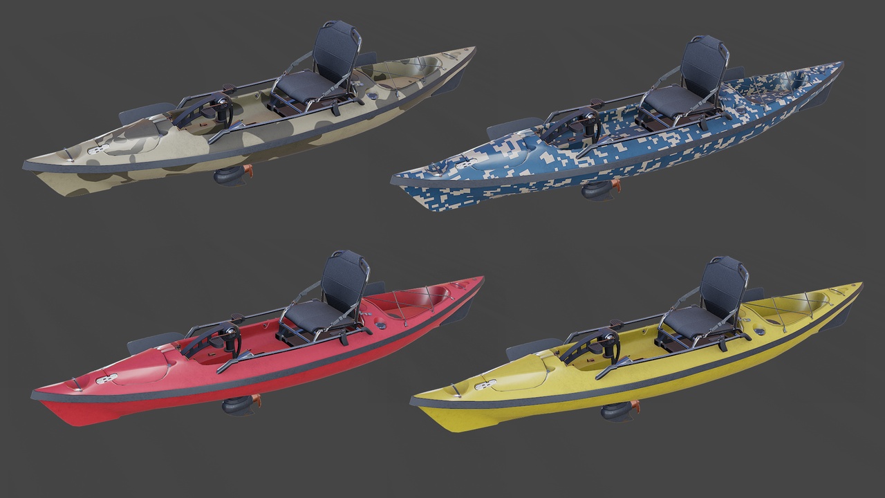 Media 1 for listing Fishing Kayak 01 Low-poly PBR