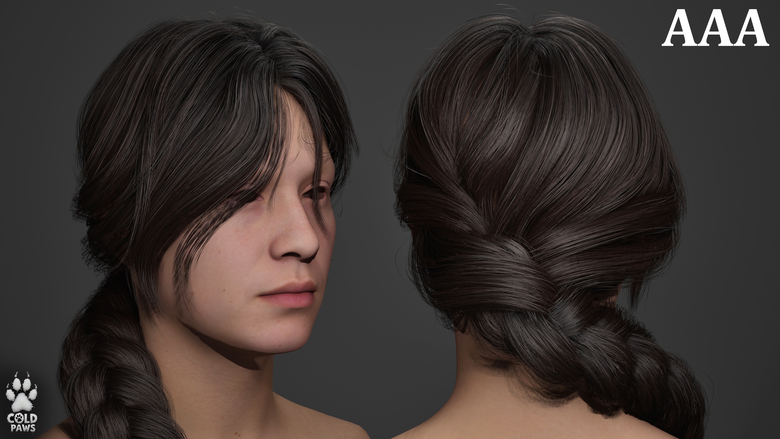 Media 1 for listing Braided Hair - Game Ready UE5