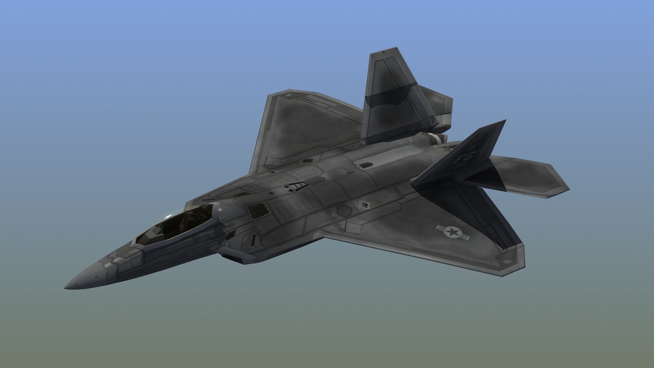 Media 1 for listing F-22 Raptor Stealth Fighter Game Ready PBR 3D Model