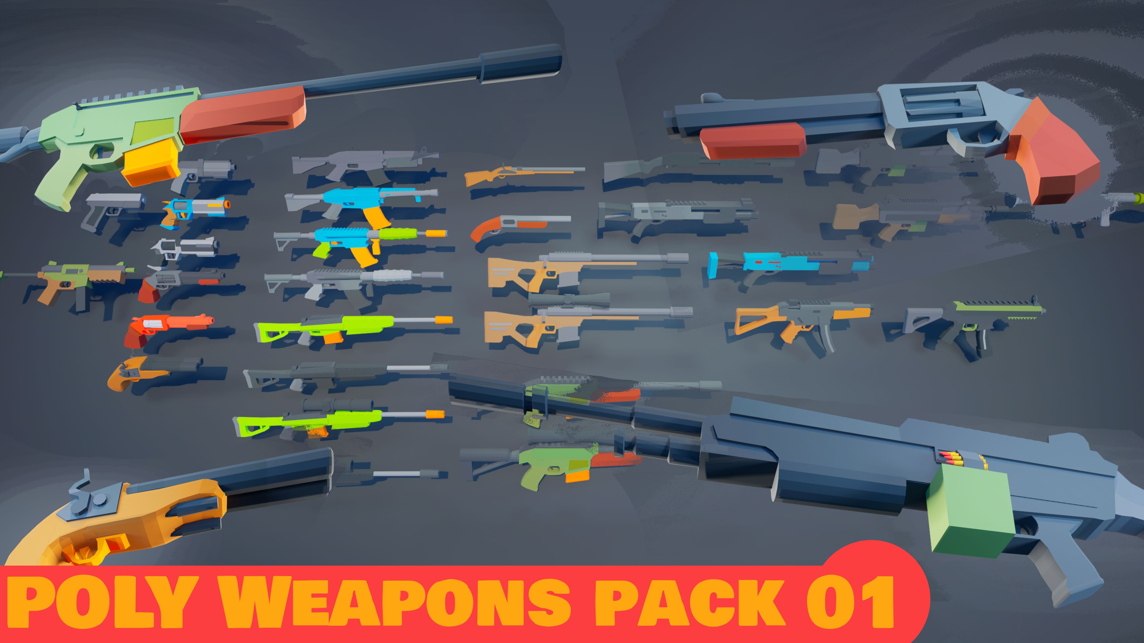 Poly Weapons Pack 01 | Fab