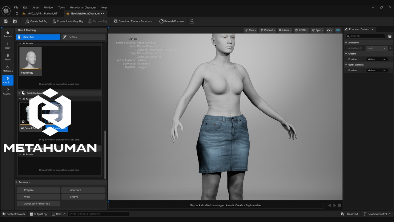 Media 1 for listing Denim Skirt Metahuman 88 - MHPKG