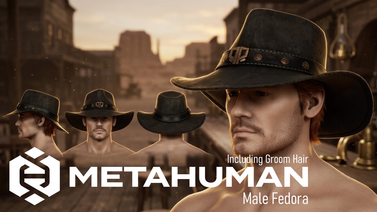 Media 1 for listing MHC: Male Fedora | Metahuman Outfit