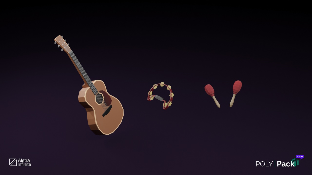 Media 1 for listing Musical Instruments - PolyPack Starter - Low Poly Assets