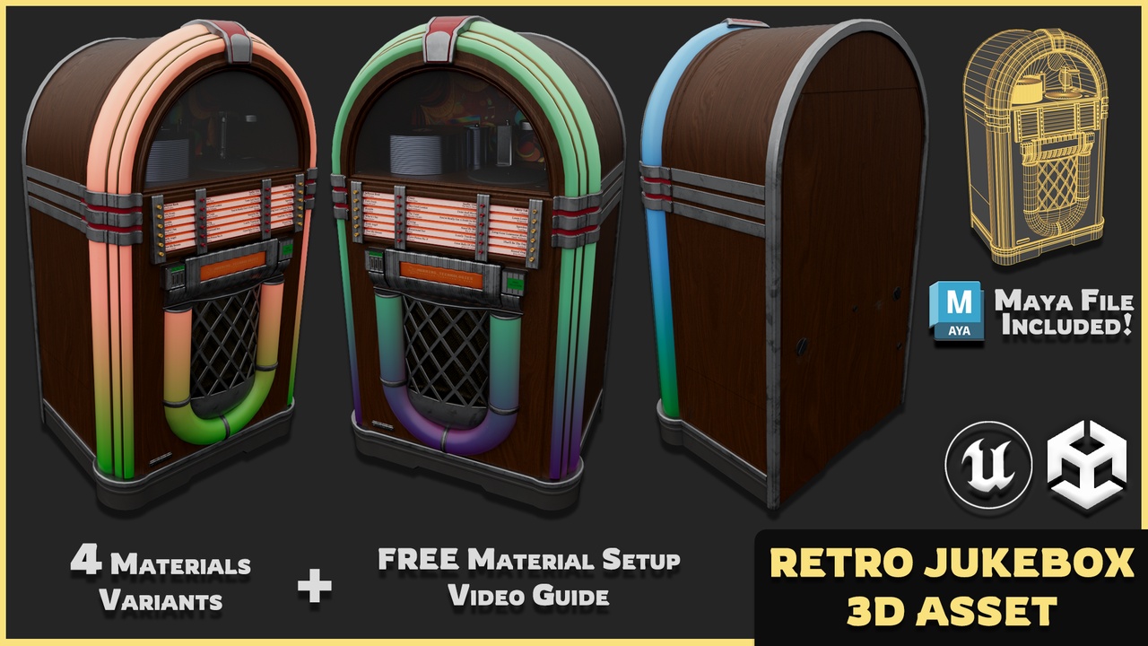 Media 1 for listing Retro Jukebox 3D Asset