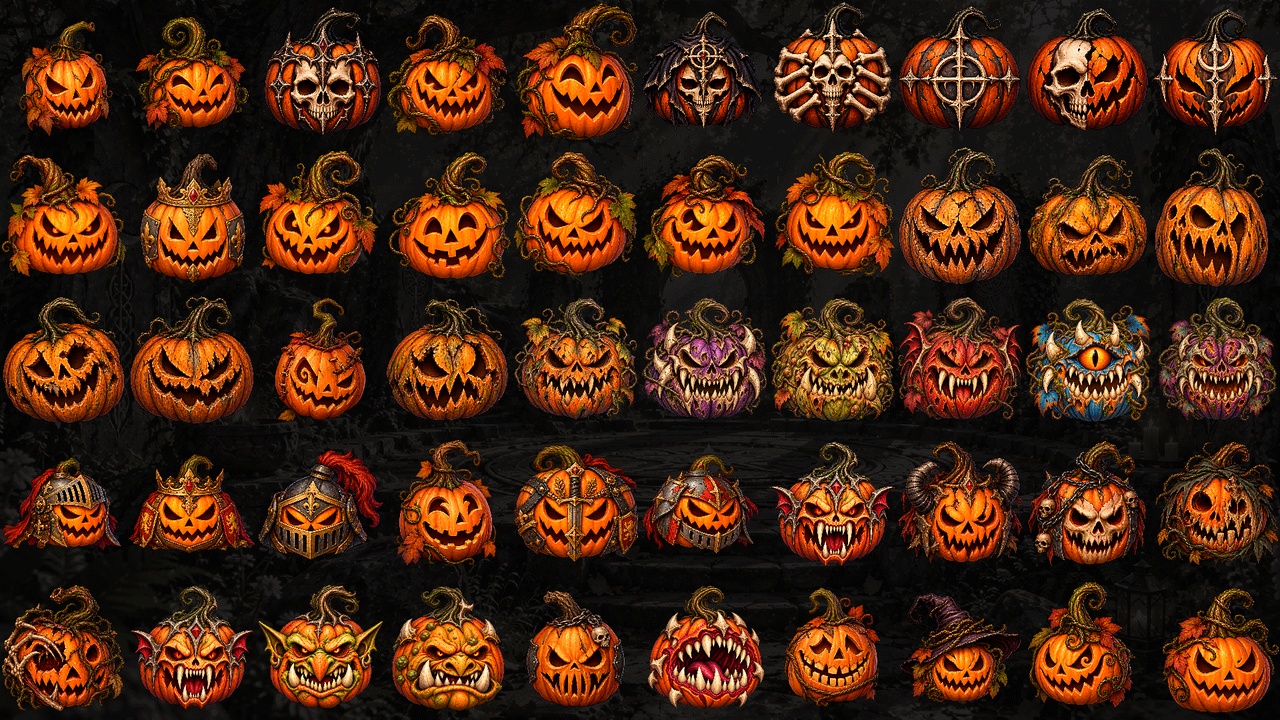 Media 1 for listing Medieval Pumpkin Icons - Fantasy RPG 2D Game Asset Pack