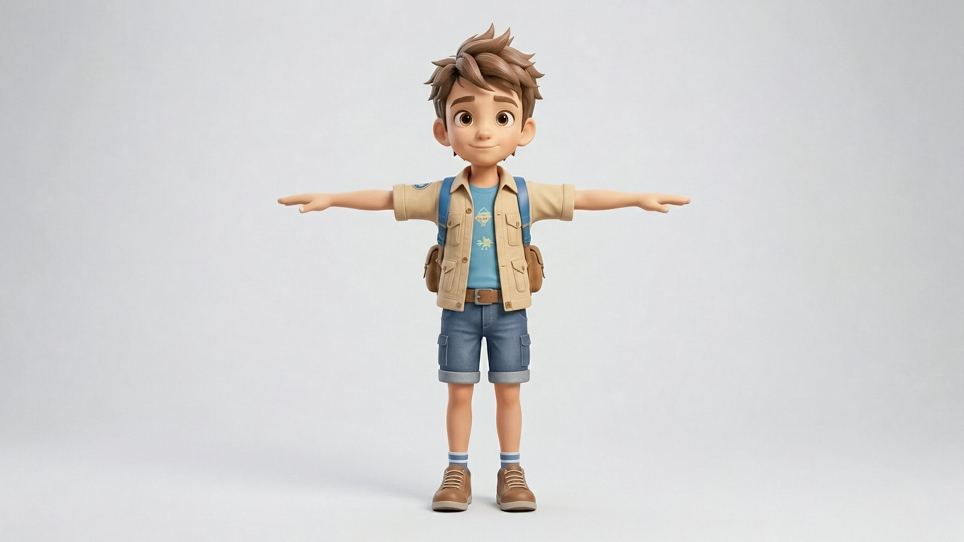 Stylized Explorer Boy Character – T-Pose | Game Ready 3D Model ...
