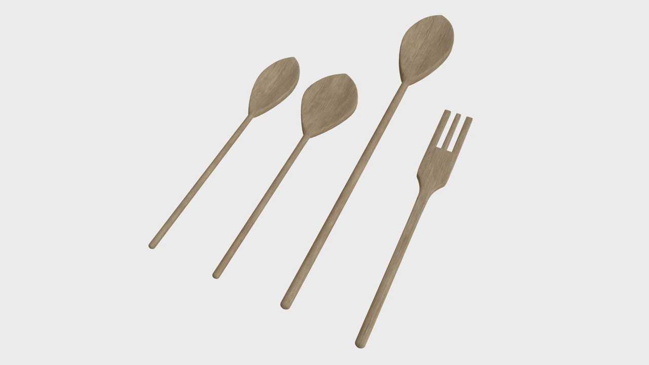 Media 1 for listing Wooden spoons and fork