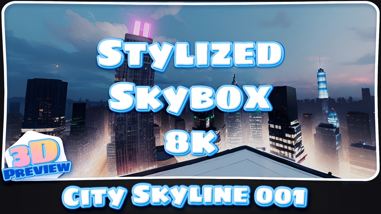 8k Stylized City Skyline Skybox 001 제품 등록을 위한 미디어 1개