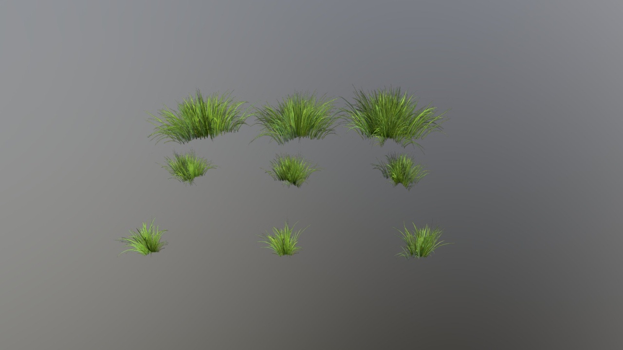 Media 1 for listing Grass (pack of 9 vars, lowpoly, game ready)