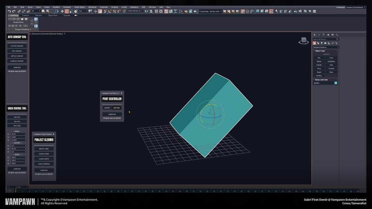 Media 1 for listing 3Ds Max Pivot Controller v1.3 – Fast Pivot Alignment Tool for 3Ds Max