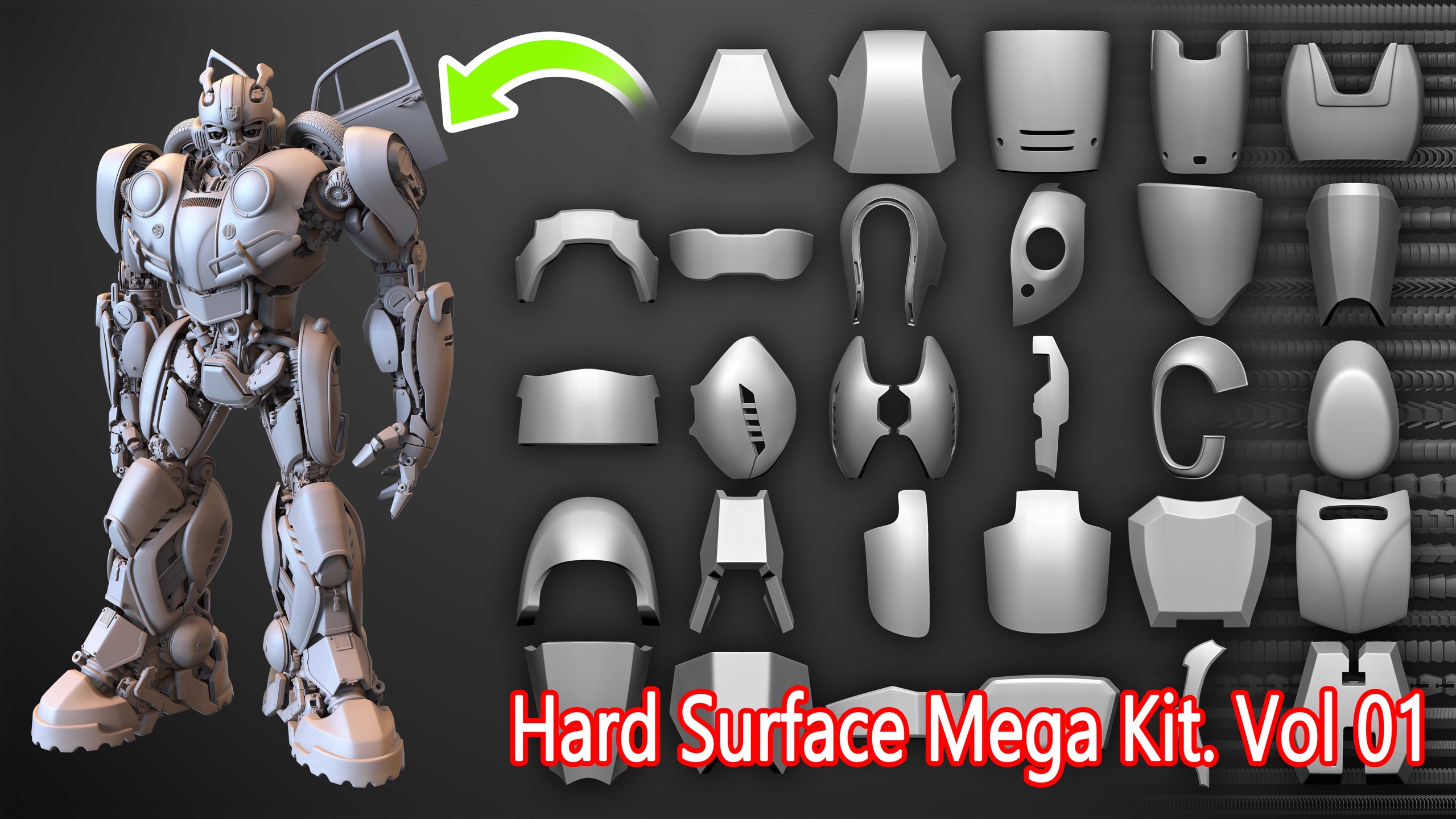 Hard Surface Mega Kit & IMM Brushes Volume 01 | Fab
