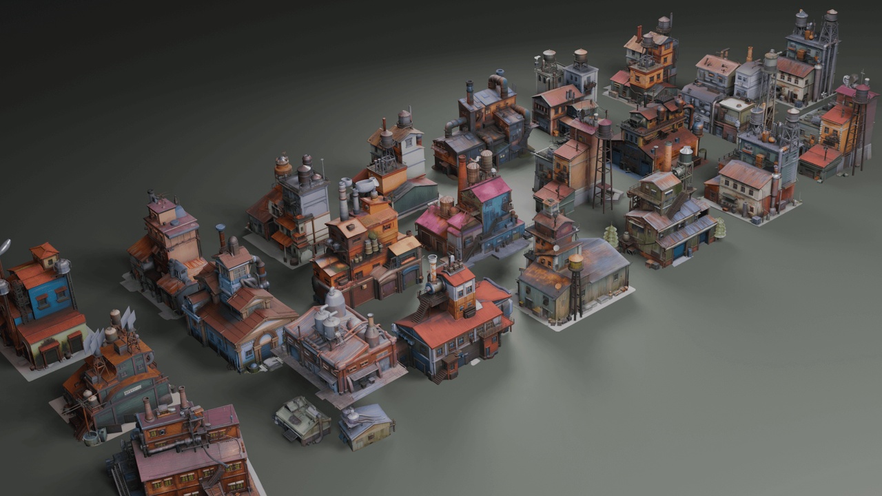 Media 1 for listing Stylized Industrial Architecture Set 7🏭