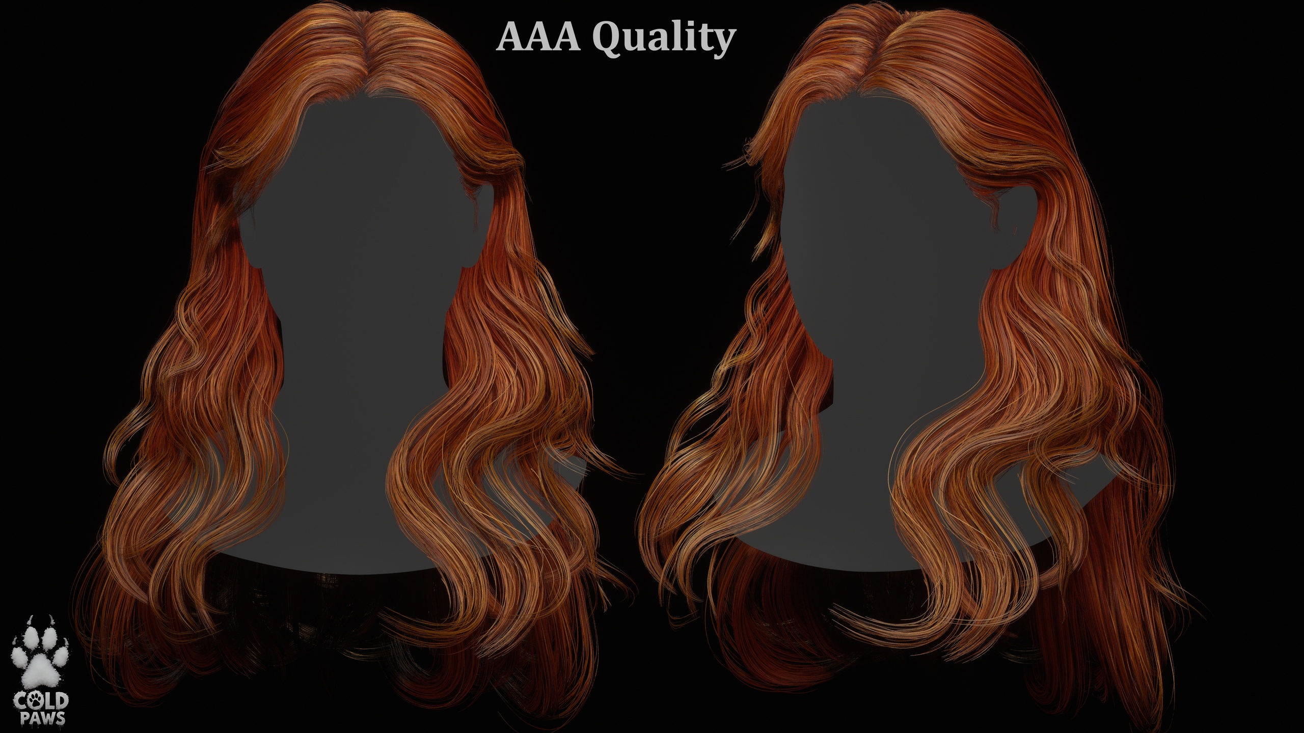 Media 1 for listing Long Layered wavy Hair - Female - Game Ready UE5