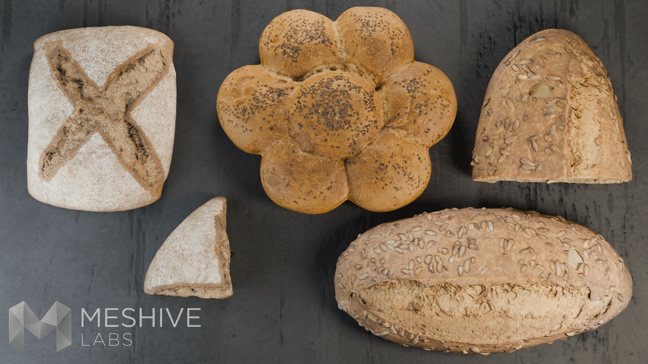 Media 1 for listing Artisan Bread Pack Vol 1 - 8K Photogrammetry (Nanite, SSS & AR Ready)