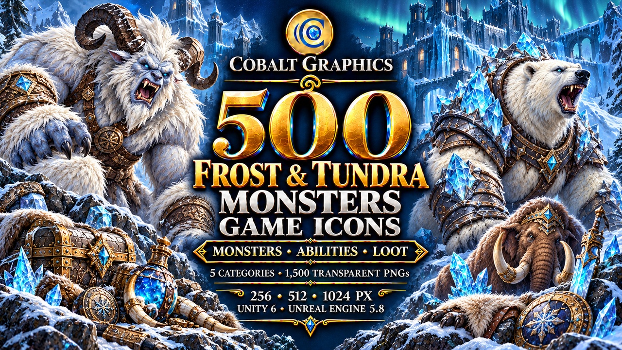 Media 1 for listing Frost & Tundra Monsters Game Icons | 500 | Monsters, Abilities & RPG Loot