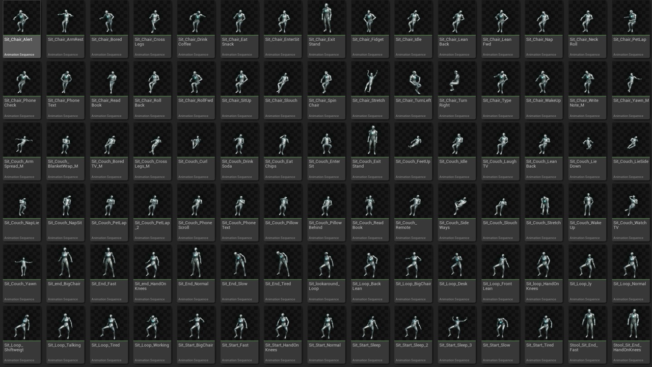 Media 1 for listing Quick Motion Sit NPC Kit 116 Animations