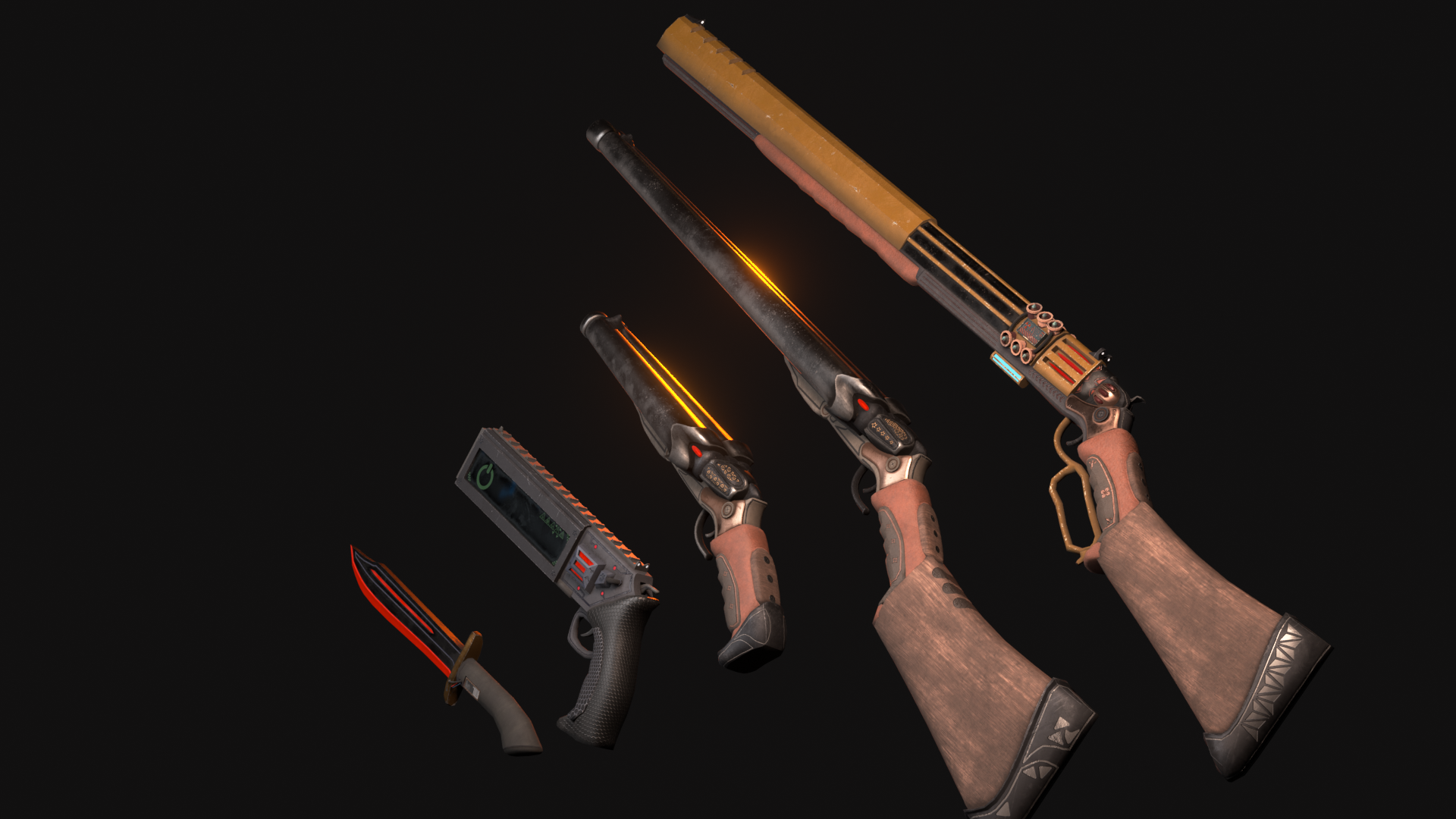 Western futuristic weapon pack | Fab
