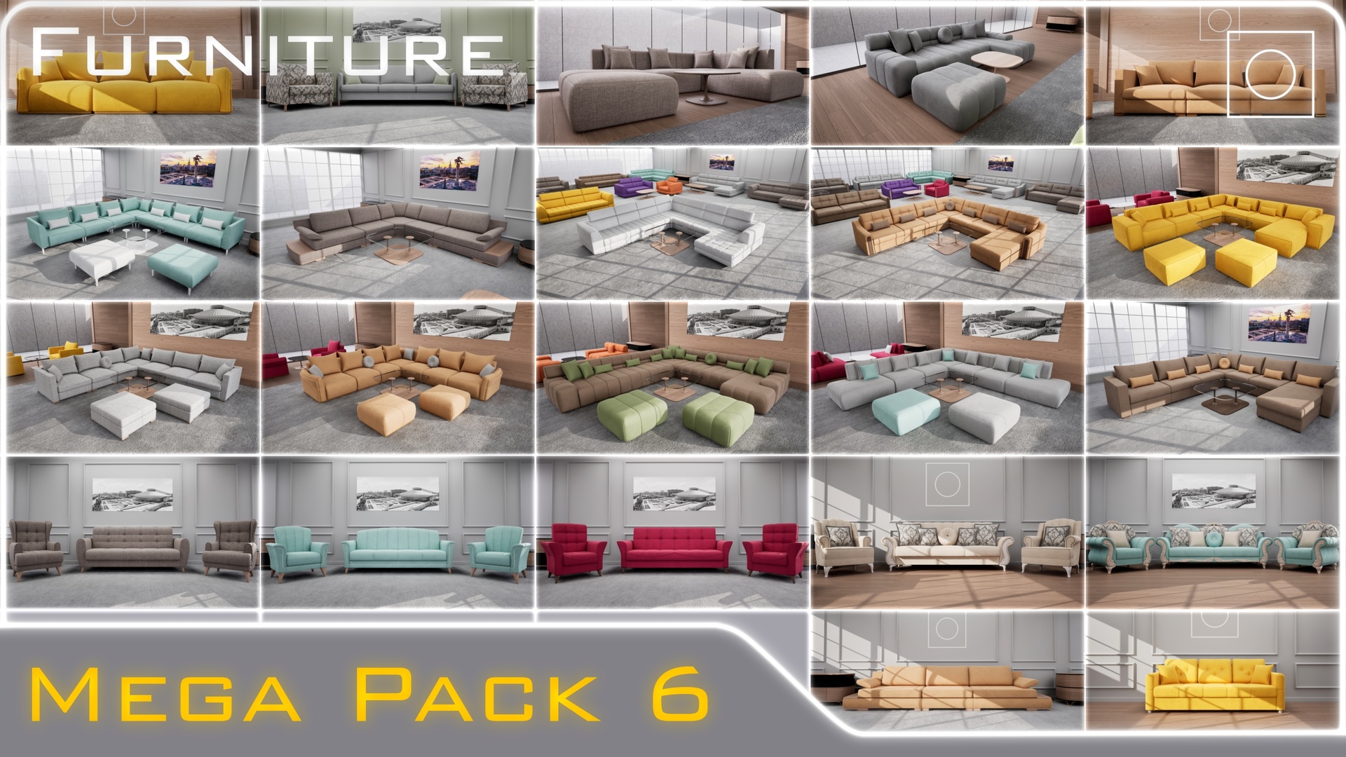 Media 1 for listing Furniture Sofa Pack 6