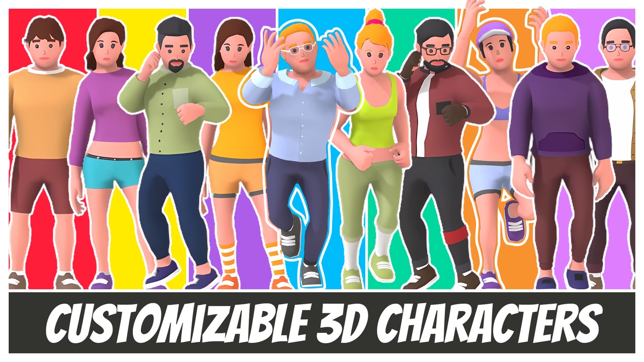 Media 1 for listing Customizable 3D Characters Pack