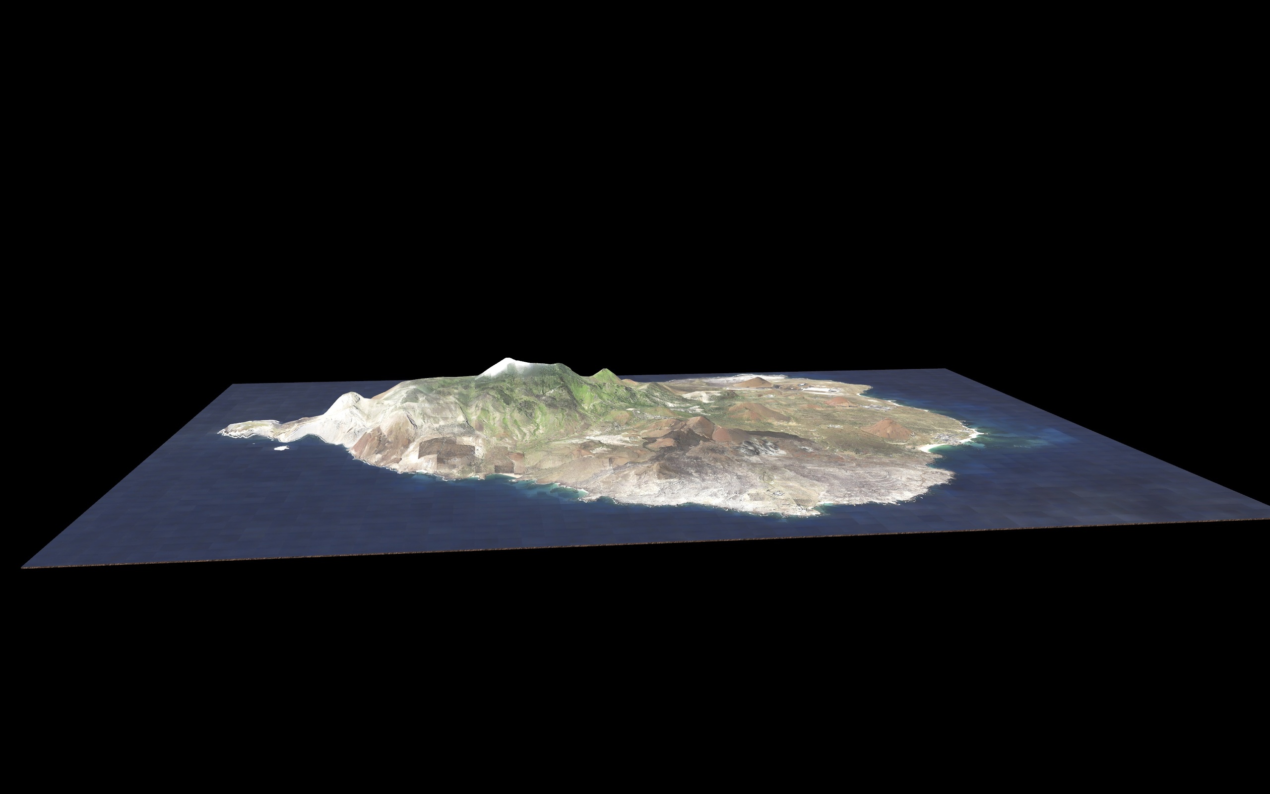 Media 1 for listing 3D Map of Ascension Island – Isolated Volcanic Island in the South Atlantic