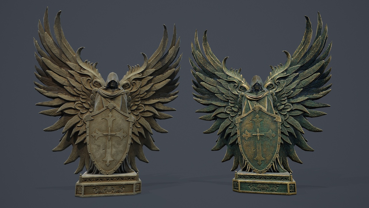 Media 1 for listing Dark Guardian Angel Statue PBR v2