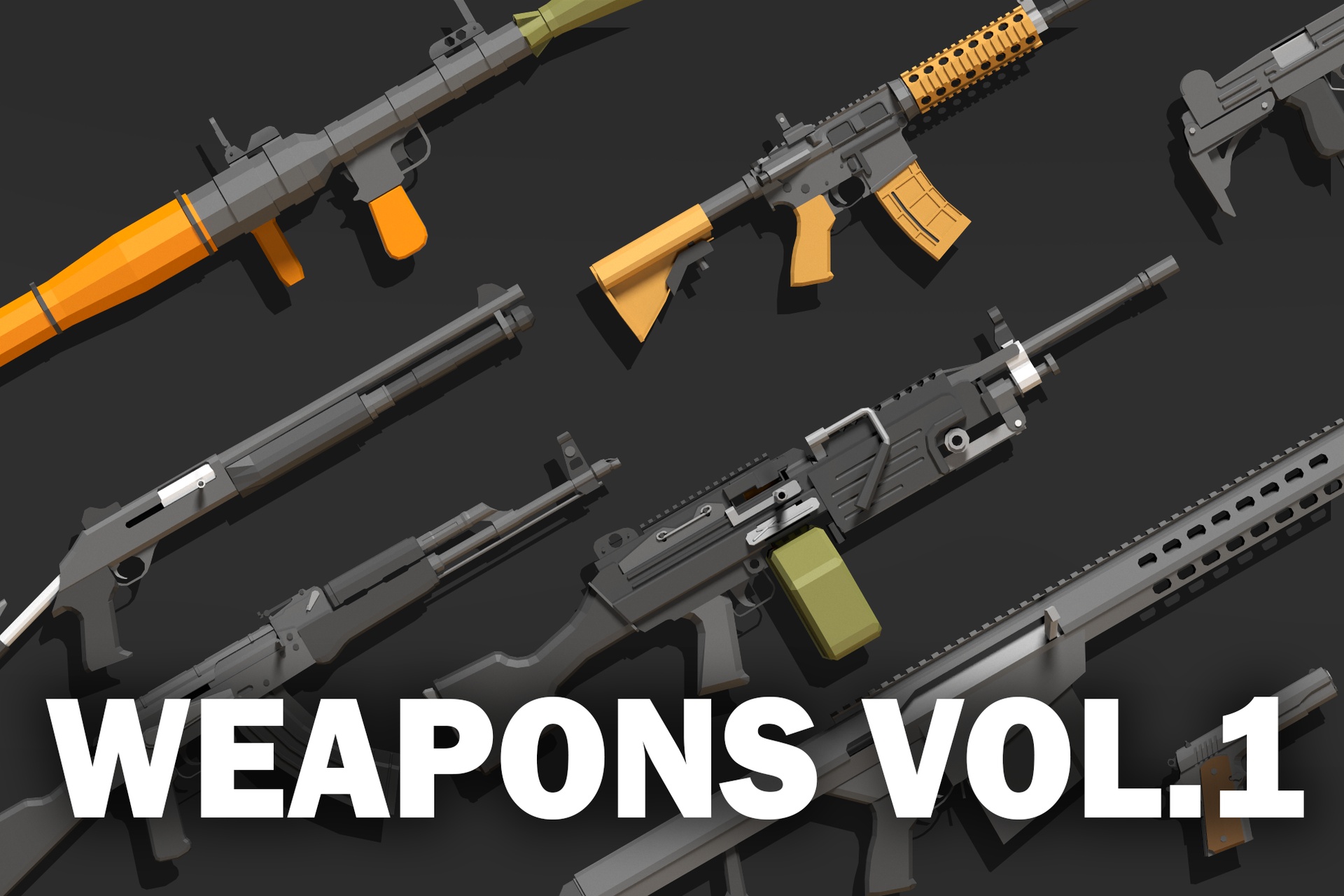 Media 1 for listing Low Poly Weapons VOL.1