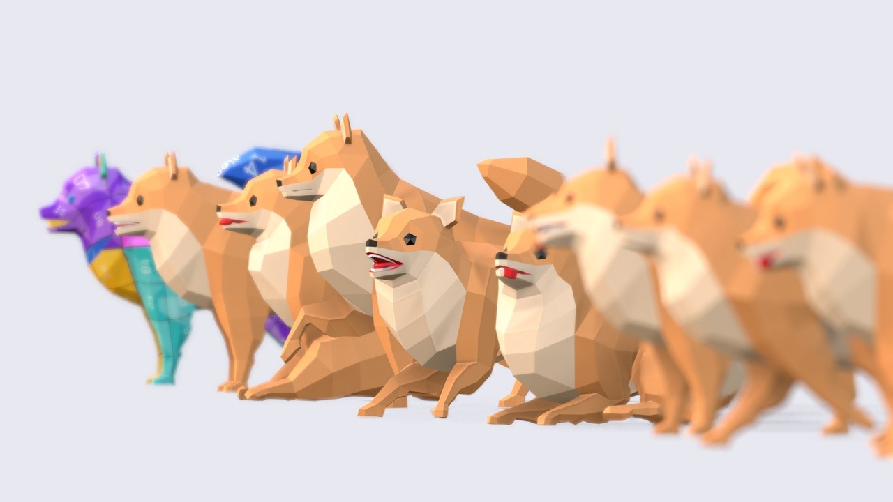 Media 1 for listing Low Poly Pomeranian Dog