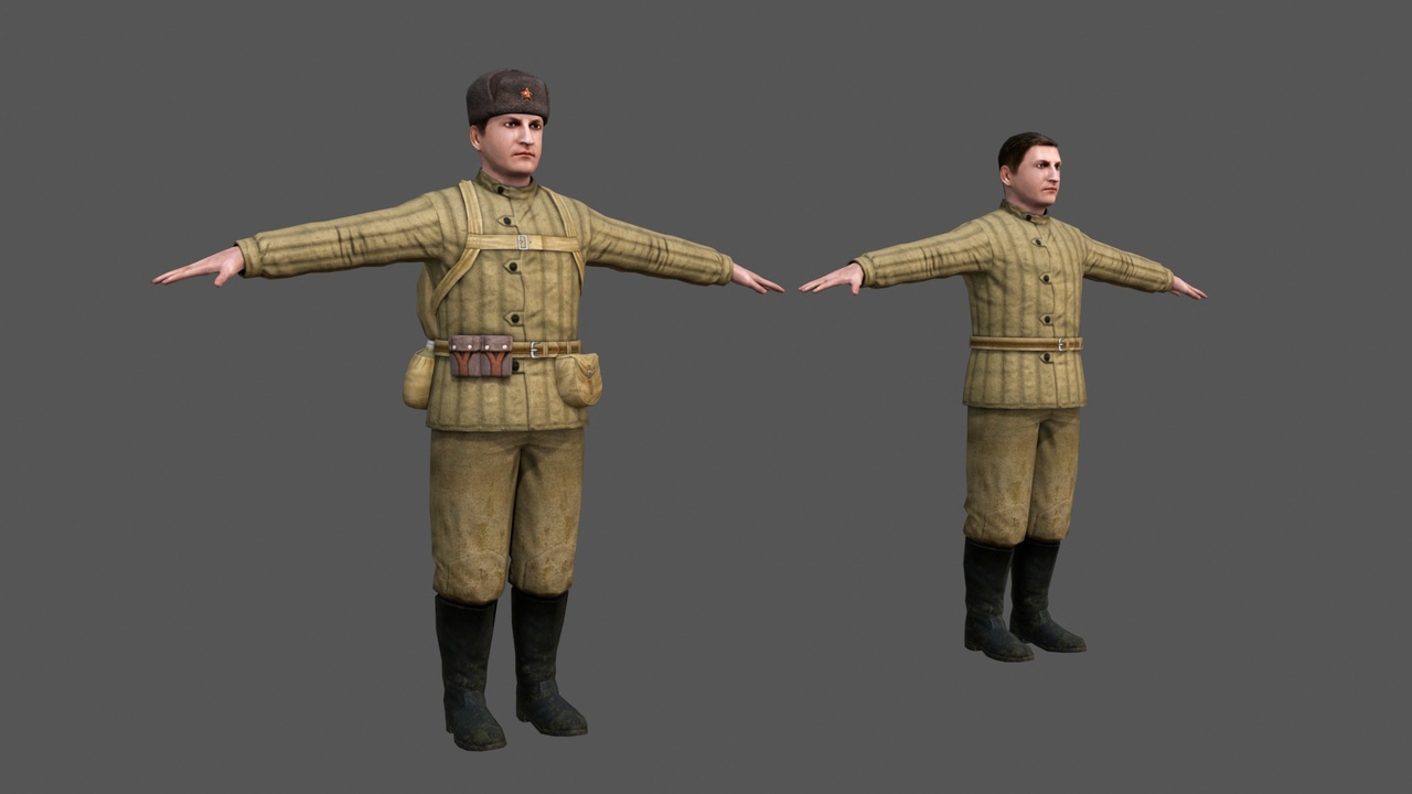Media 1 for listing Low Poly Soviet Soldier and Ppsh 41 - WWII
