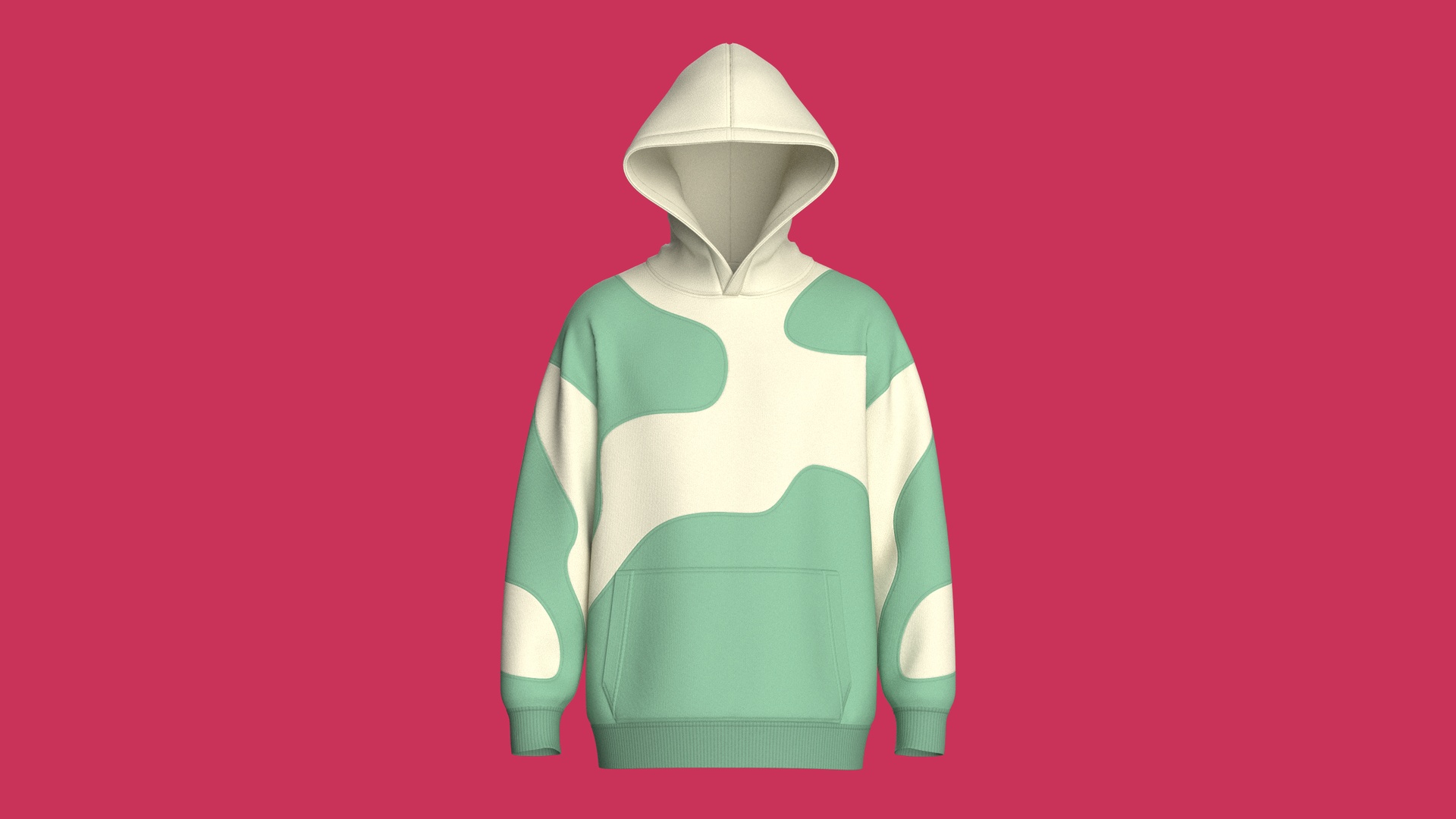 Media 1 for listing Men Abstract Wave Color - Blocked Hoodie | High Poly
