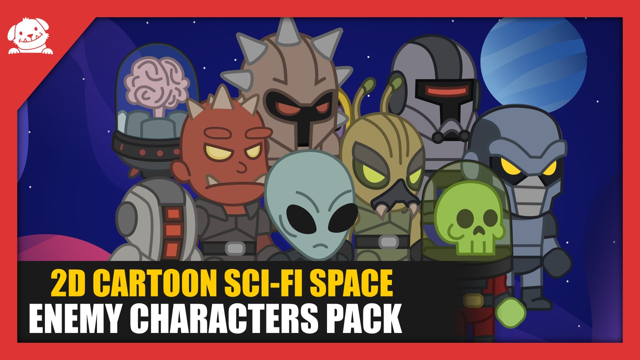 Media 1 for listing 2D Cartoon Sci-Fi Space Enemy Characters
