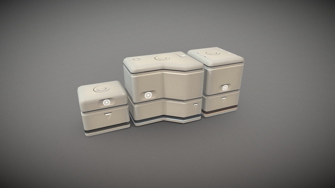 Media 1 for listing Futuristic scifi style small table/boxes