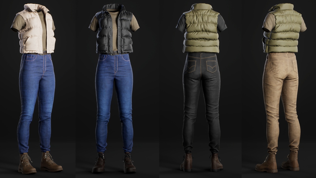 Media 1 for listing F Puffy Vest Outfit - Metahuman