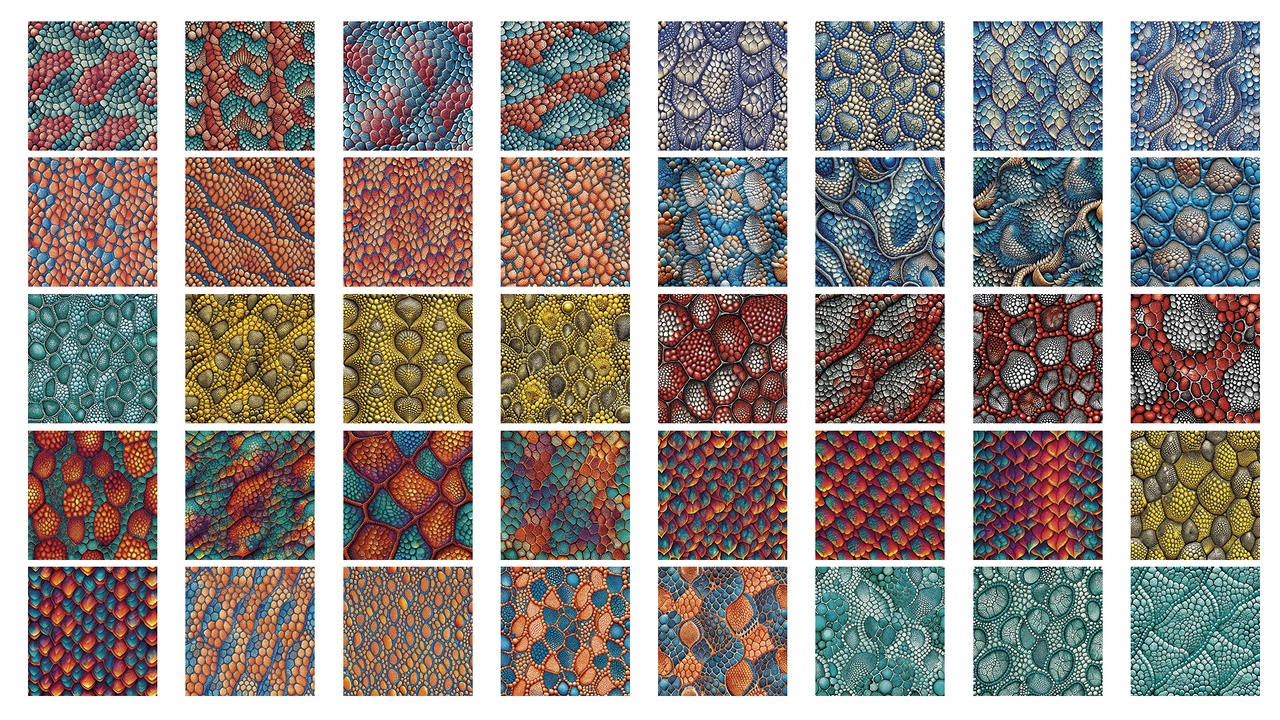160 Seamless Dragon and Reptile Skin Textures 제품 등록을 위한 미디어 1개