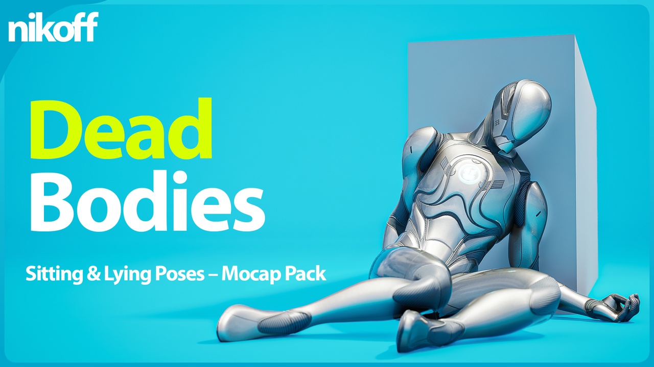 Media 1 for listing Dead Bodies Sitting & Lying Poses – Mocap Pack
