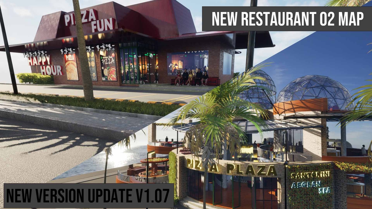 Media 1 for listing 2 Pizza Restaurants Environment – UE5 V1.07