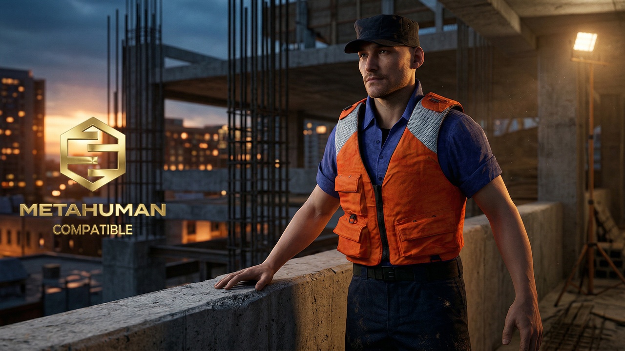 Media 1 for listing Industrial Port Worker Safety Vest Uniform with Utility Duty Cargo Styling