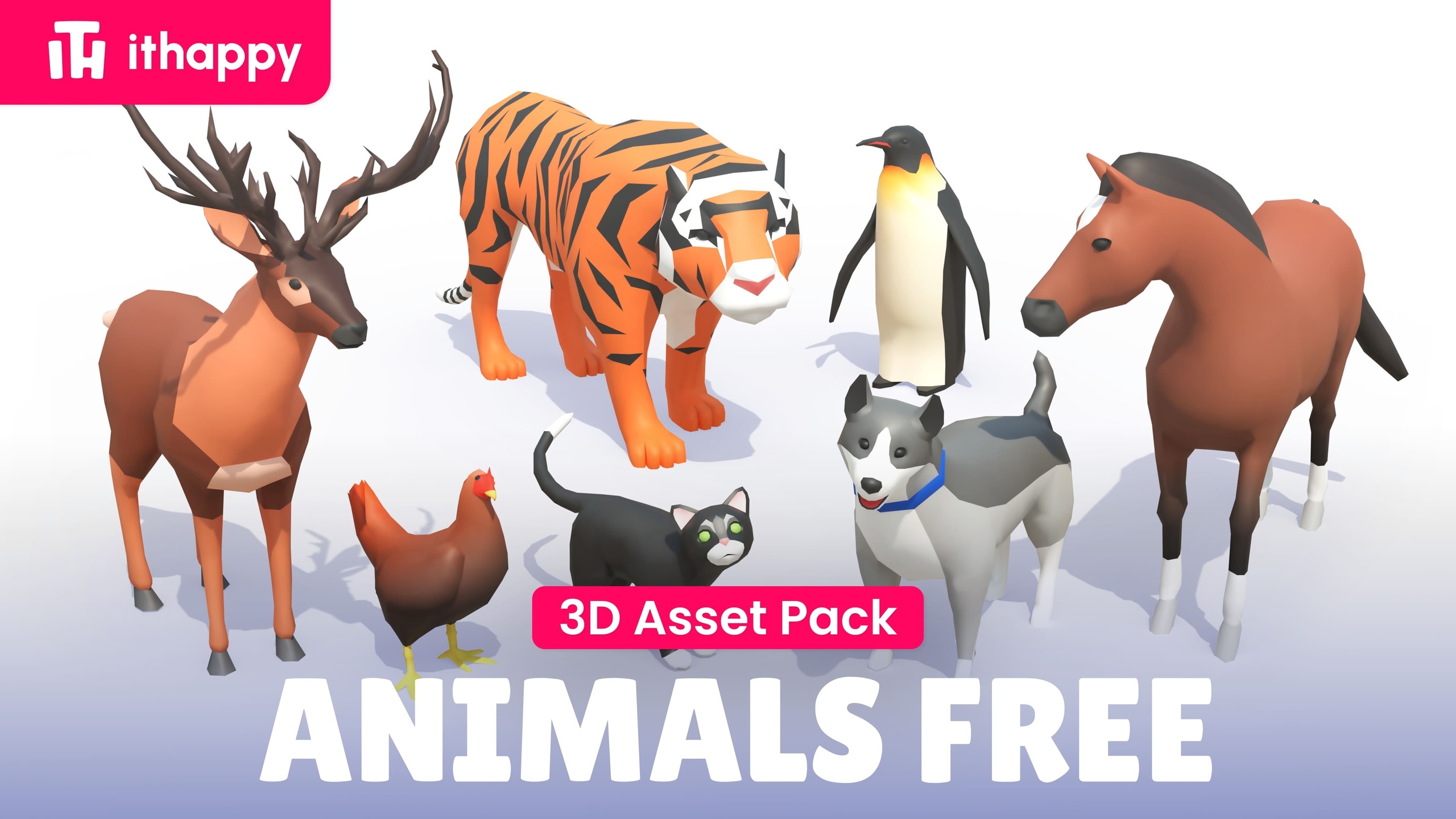 Media 1 for listing Animals FREE - Low Poly 3D Models Pack