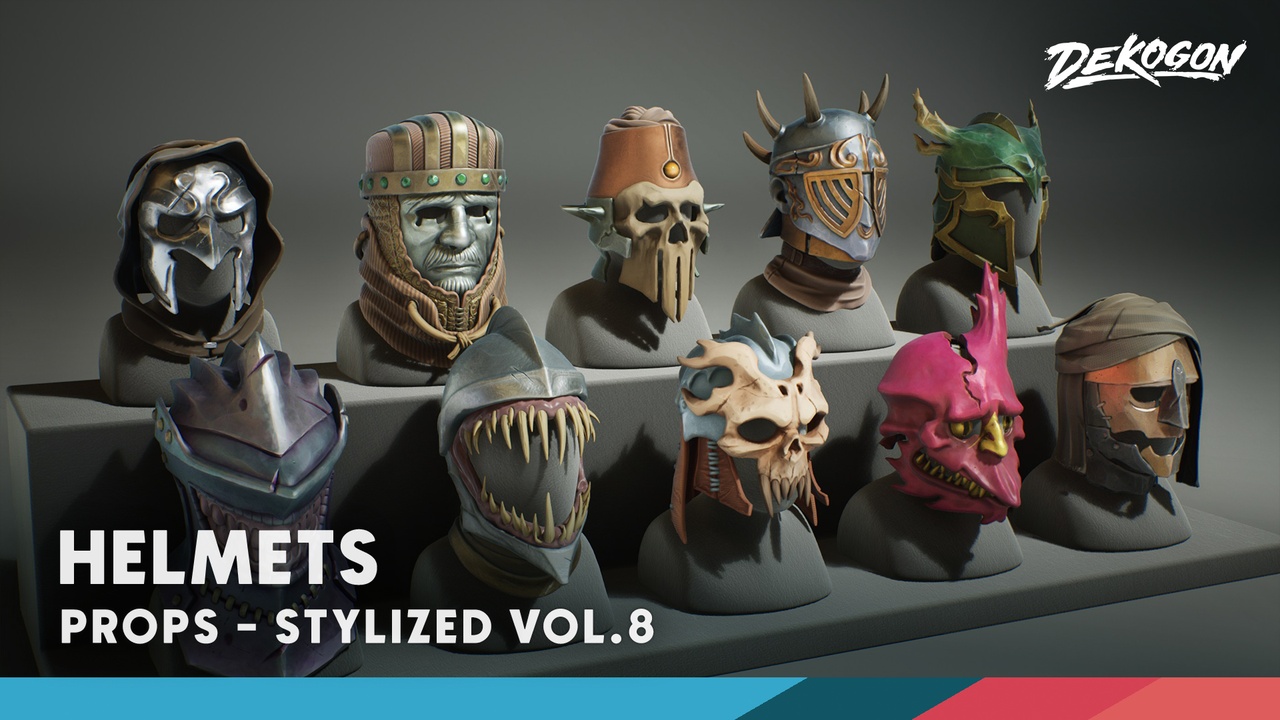 Media 1 for listing Stylized VOL.8 - Helmets (Nanite and Low Poly)