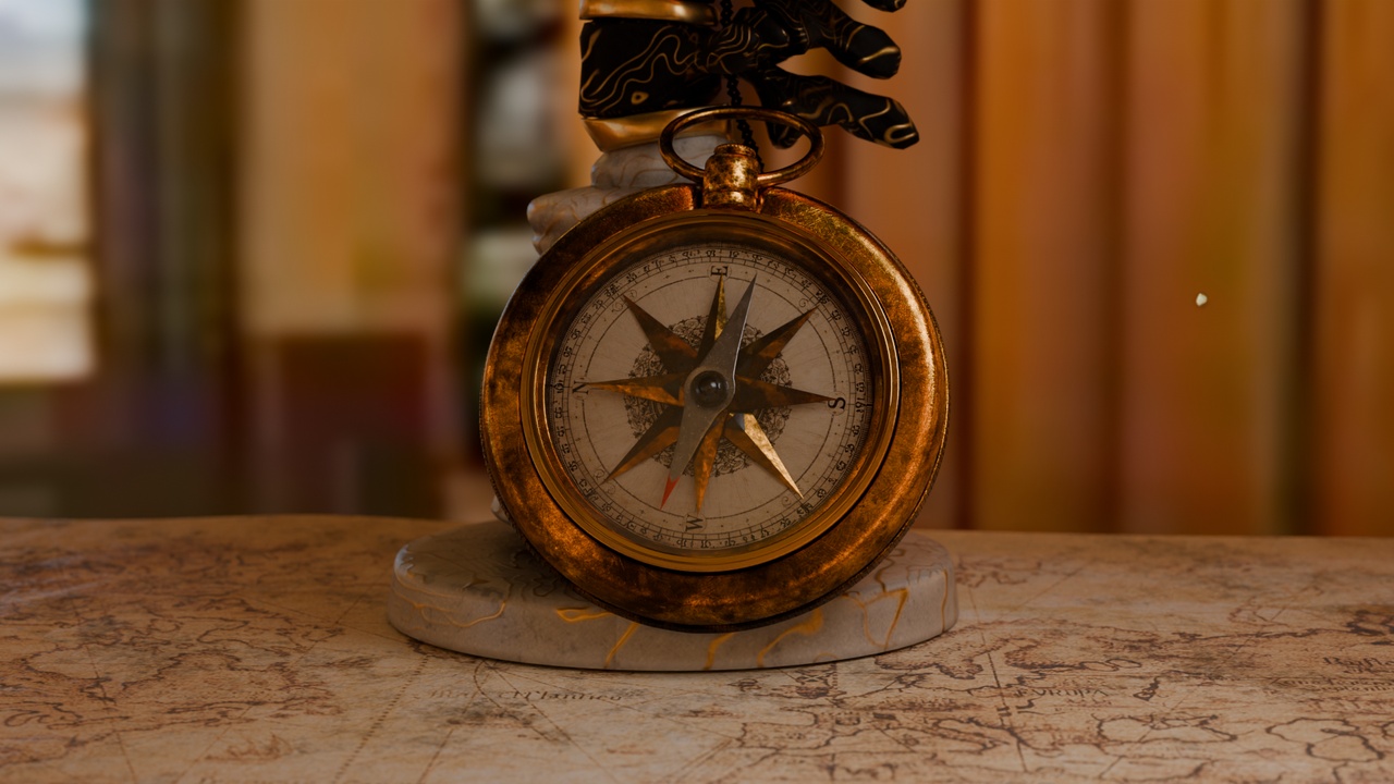 Media 1 for listing Steampunk Brass Pocket Compass Detailed PBR 3D Model