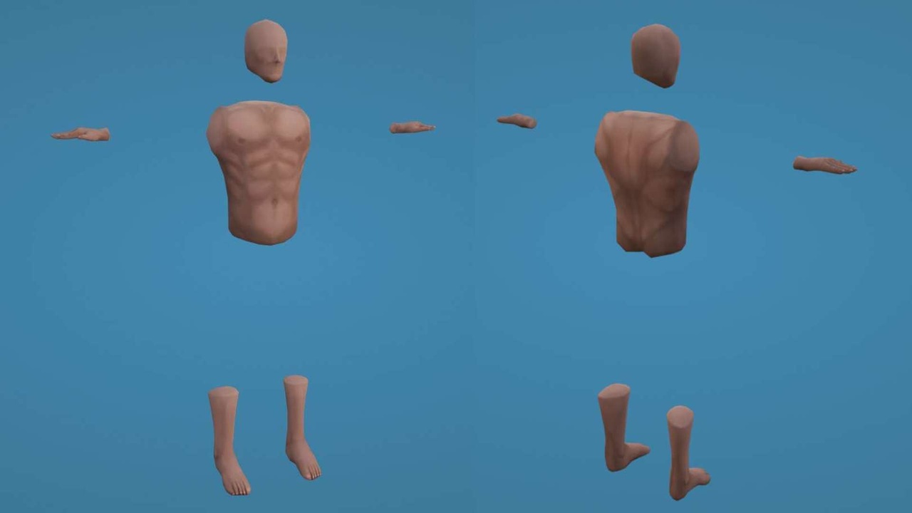 Media 1 for listing Low Poly Male Character Body