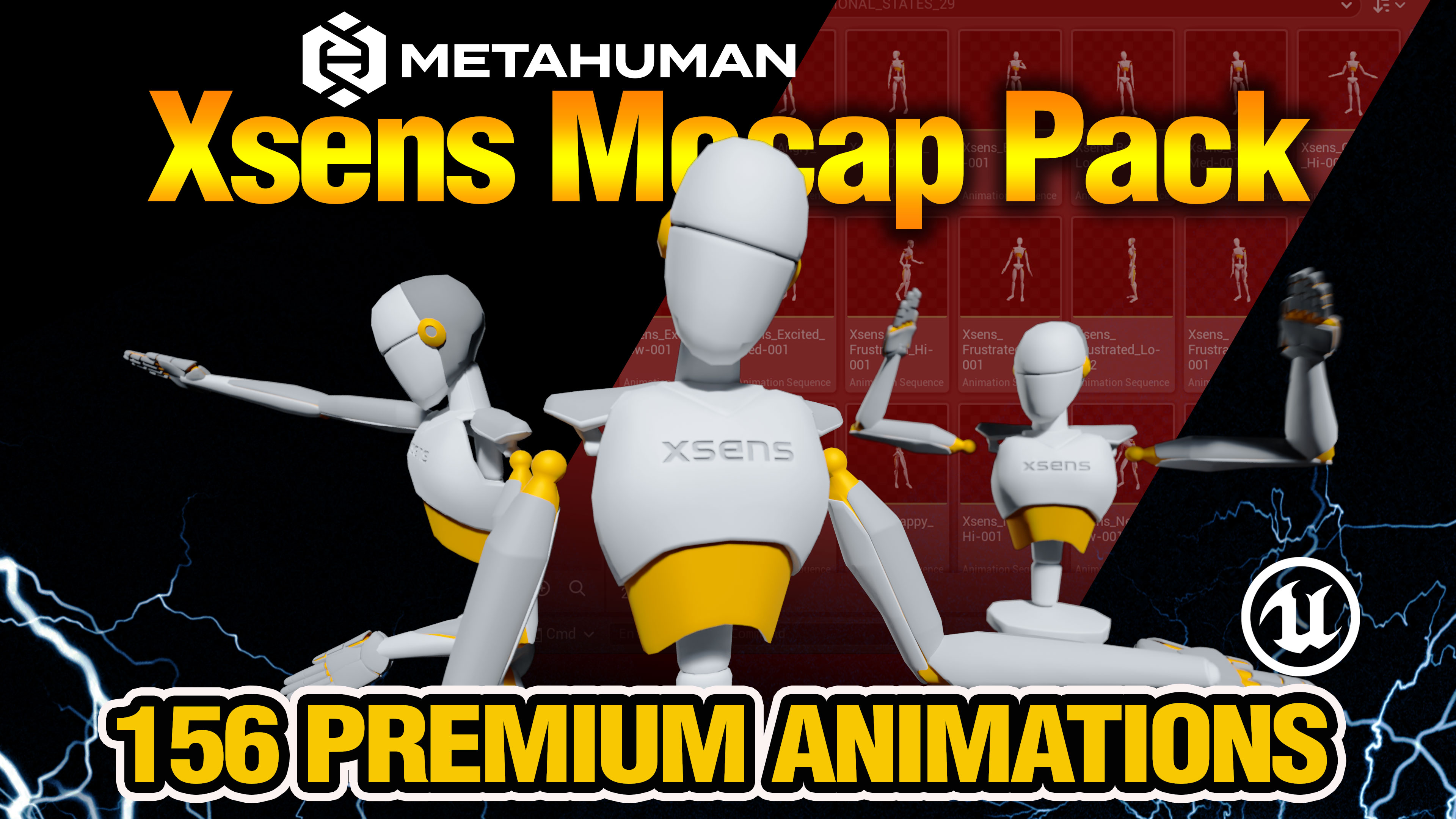 Meta Humans Mocap Xsens Mocap Pack - 156 Animations for UE5 & MetaHumans | Fab