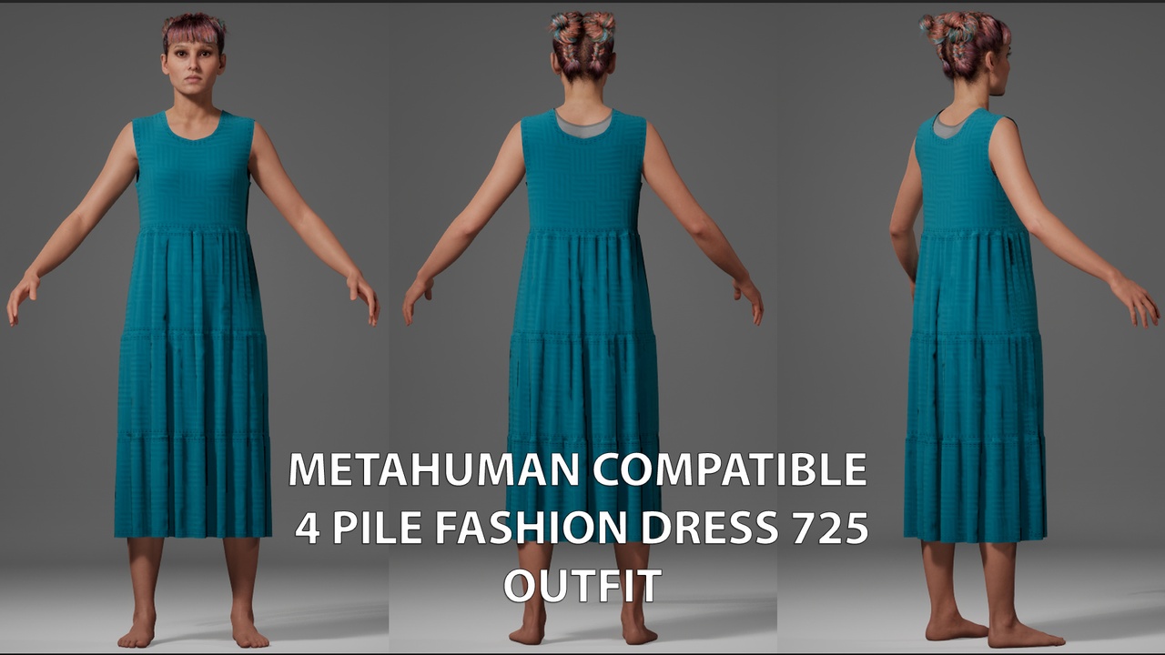 Media 1 for listing MetaHuman Compatible 4 Pile Fashion Dress 725