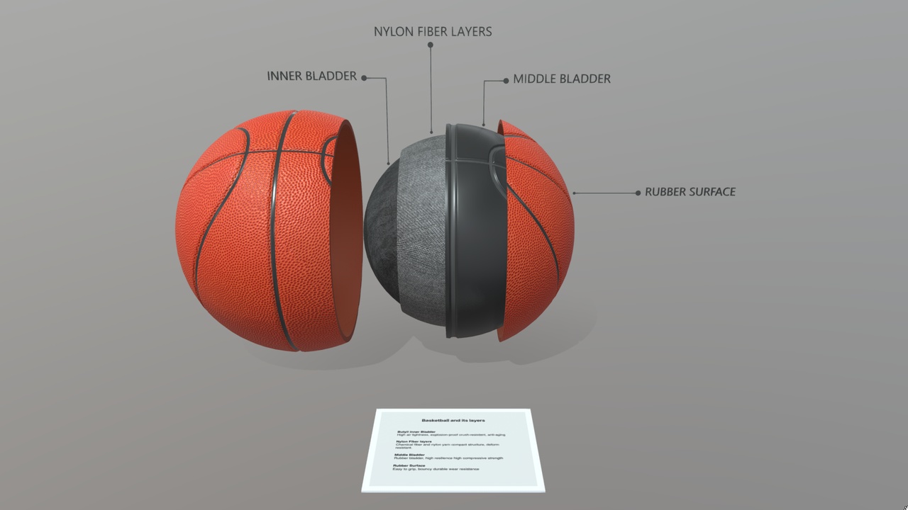 Media 1 for listing Internal structure of a basketball