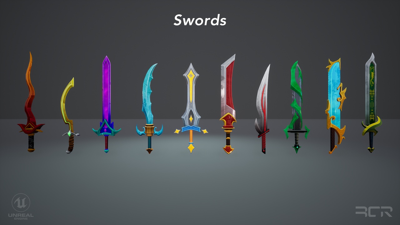 Media 1 for listing Stylized Medieval Fantasy Weapons and VFX