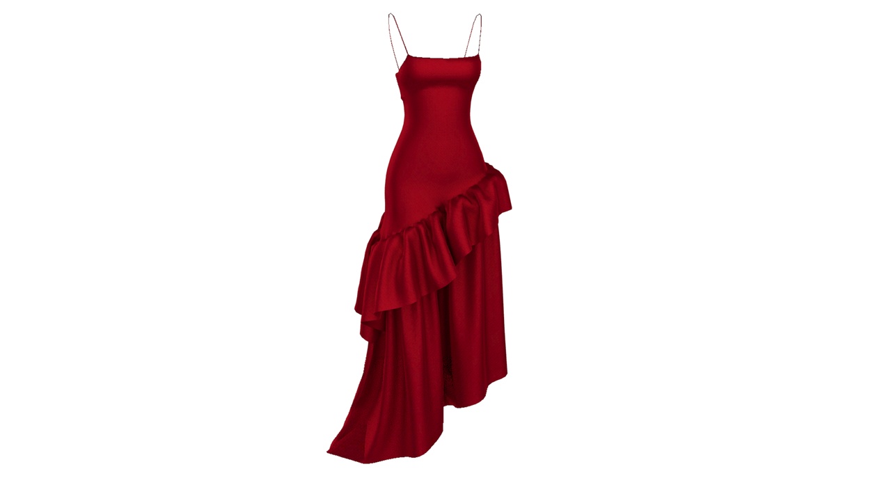 Media 1 for listing Elegant Asymmetrical Evening Dress